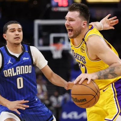 Luka Dončić je Orlandu nasul 32 točk, a je z ekipo LA Lakers na koncu izgubil. Foto: Reuters
