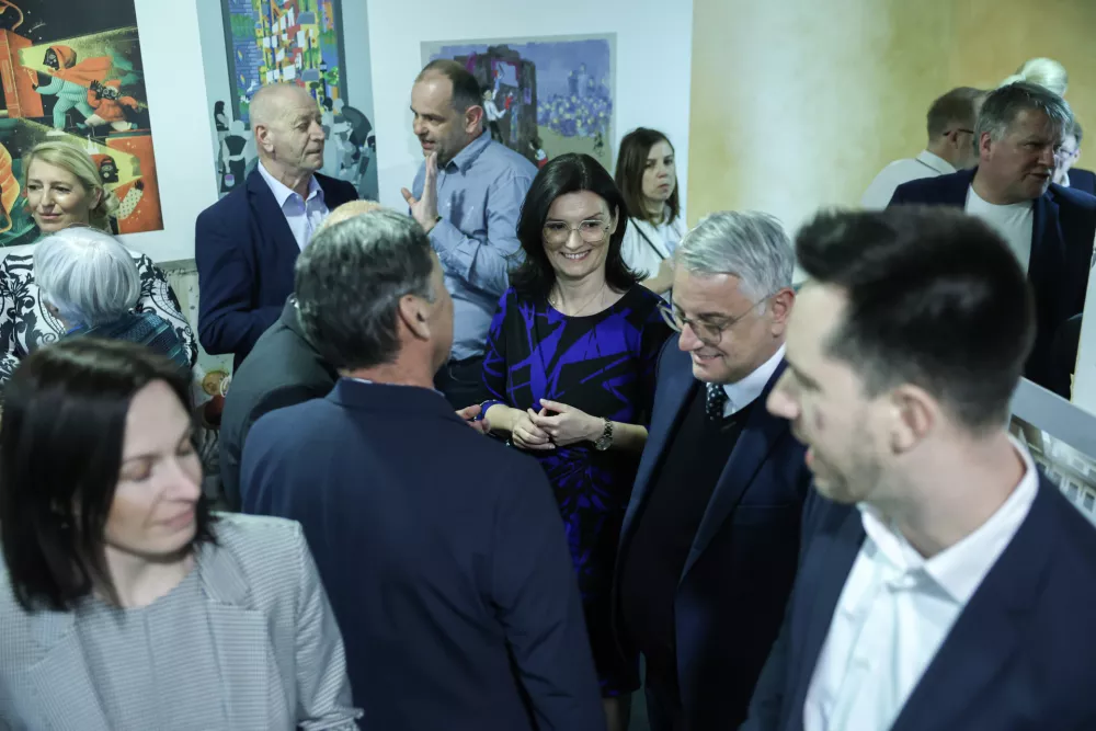 Miran Lesjak, Bojan Petan, Matjaž Han, Tatjana Tanackovič- 27.03.2025 - Dnevnikova prireditev Zlata nit//FOTO: Jaka Gasar