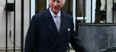 FILE PHOTO: Britain's King Charles leaves the London Clinic after receiving treatment for an enlarged prostate, in London, Britain January 29, 2024. REUTERS/Toby Melville/File Photo