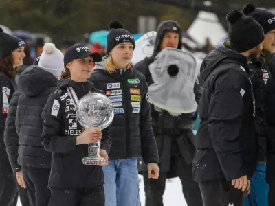 Nika Prevc29.03.2025 - finale svetovnega pokala v smučarskih skokih, mo&scaron;ki, ekipna tekma; PLANICA 2025 - Foto: Luka Cjuha