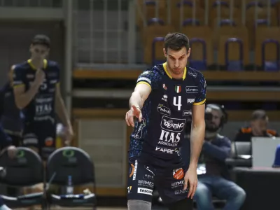 Jan Kozamernik, član odbojkarske ekipe Trentino in slovenski odbojkarski reprezentant - 10.01.2024 &ndash; odbojka - ACH Volley: Trentino, evropska liga prvakov, 4. krog: skupina A: //FOTO: Luka Cjuha
