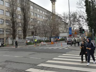 08.03.2024., Zagreb - Promet ce od 8. ozujka pa iducih tjedan dana biti onemogucen Kacicevom ulicom, od Ulice Izidora Krsnjavoga do Ulice Vjekoslava Klaica. Kao sto je ranije najavljeno, izvodi se druga faza radova na rekonstrukciji vodoopskrbnog cjevovoda.. Photo: Davorin Visnjic/PIXSELL