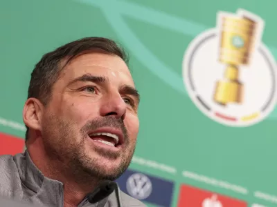 01 April 2025, Saxony, Leipzig: The new RB Leipzig head coach Zsolt Loew speaks during a press conference in the Red Bull Academy. Photo: Jan Woitas/dpa