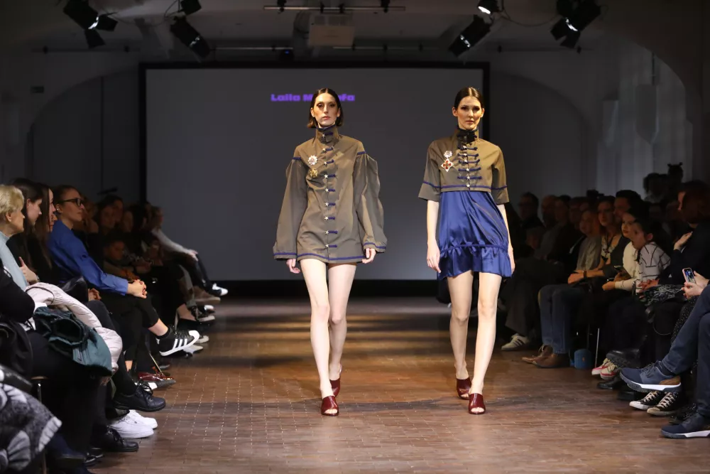 01.04.2025 - Modna revija - Srednja &scaron;ola za oblikovanje in fotografijo Ljubljana. Dijakinje in dijaki zaključnega letnika modnega oblikovanja bodo predstavljali svoje kolekcije oblačiFoto: Luka Cjuha