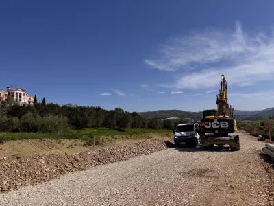 Koper, serminska vpadnica.Gradnja nove serminske vpadnice.