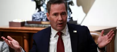 U.S. National Security Advisor Mike Waltz speaks in front of a scale model of the Iwo Jima Memorial as U.S. President Donald Trump meets with U.S. ambassador nominees at the White House in Washington, D.C., U.S., March 25, 2025. REUTERS/Evelyn Hockstein