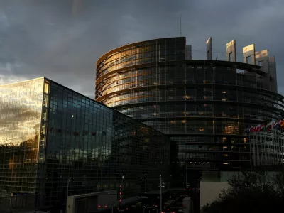 FILE PHOTO: A general view of the building of the European Parliament in Strasbourg, France October 9, 2024. REUTERS/Yves Herman/File Photo