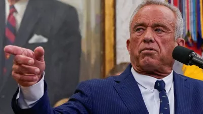 FILE PHOTO: Robert F. Kennedy Jr. speaks in the Oval Office of the White House, on the day he is sworn in as secretary of Health and Human Service in Washington, D.C., U.S., February 13, 2025. REUTERS/Nathan Howard/File Photo