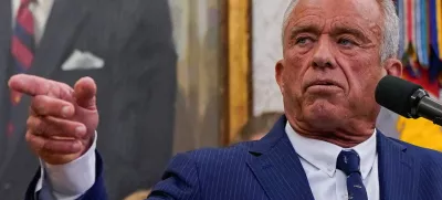 FILE PHOTO: Robert F. Kennedy Jr. speaks in the Oval Office of the White House, on the day he is sworn in as secretary of Health and Human Service in Washington, D.C., U.S., February 13, 2025. REUTERS/Nathan Howard/File Photo