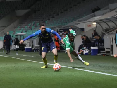 Aljo&scaron;a Matko (levo) 06.04.2023 &ndash; nogomet - Olimpija: Celje,&nbsp;pokal Pivovarne Union, četrtfinale:&nbsp;//FOTO: Luka Cjuha