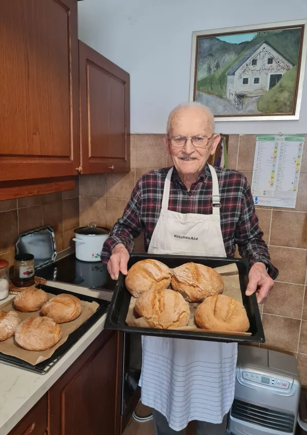 Ivan Bevk, rojen leta 1920, partizan, prejemnik plakete ambasador domačega kruha, v partizane vstopi 2. februarja 1043 / Foto: Samo Bevk