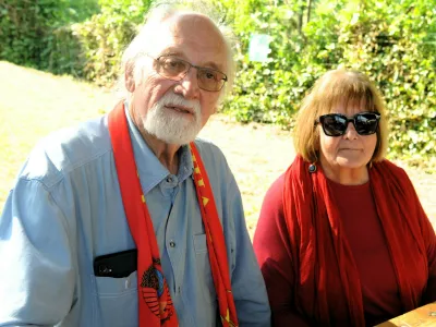 4.	Stojan &Scaron;petič (na fotografiji z ženo Bruno Zorin &Scaron;petič), iz Moskve na Bukovje / Foto: Alenka Žavbi