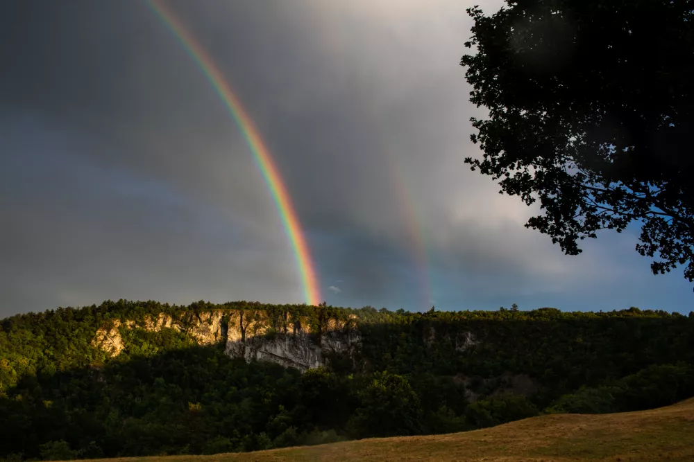 vreme, vremenska napoved, globalno segrevanje. mavrica, 07.07.2022. Mavrica nad območjem &Scaron;kocjanskih jam.//FOTO: Bojan Velikonja / Foto: Bojan Velikonja