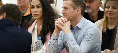 Gibanje SvobodaRobert GolobTina Gaber- 6.04.2024 – 1. festival SVOBODE, Zbilje.  //FOTO: Nik Erik Neubauer