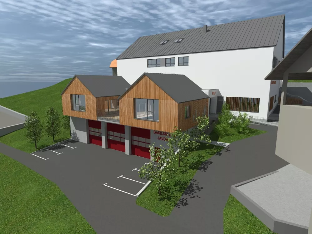 Nova podružnična &scaron;ola v Javorjah bo stala na zemlji&scaron;ču pod staro &scaron;olo. Vir:&nbsp;arhiv Občine Gorenja vas - Poljane