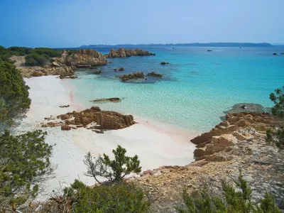 Pink Beach, Spiaggia Rosa or Cala di Roto, Island of Budelli; La Maddalena Archipelago, Bocche di Bonifacio, Sardinia, Italy, Europe,Image: 675724633, License: Rights-managed, Restrictions:, Model Release: no