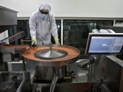 An employee works in the tablet strips making line inside a Cadila Pharmaceutical company manufacturing unit at Dholka town on the outskirts of Ahmedabad, India, April 12, 2025. REUTERS/Amit Dave