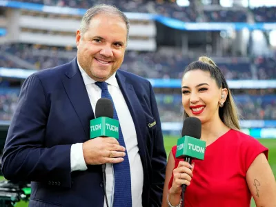 FILE PHOTO: Mar 23, 2025; Inglewood, California, USA; CONCACAF president Victor Montagliani is interviewed for TV before the Concacaf Nations League final between Mexico and Panama at SoFi Stadium. Mandatory Credit: Kyle Terada-Imagn Images/File Photo