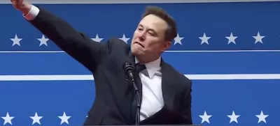 Elon Musk si je na zborovanju po zmagi Donalda Trumpa na predsedniških voluvah v ZDA privoščil sporno gesto.