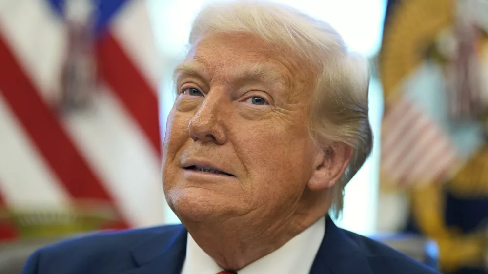 President Donald Trump speaks as he signs executive orders in the Oval Office of the White House, Thursday, April 17, 2025, in Washington. (AP Photo/Alex Brandon)