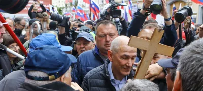 18.4.2025 Celje sojenje Janez Janša v zadevi Trenta.Foto: Luka Cjuha