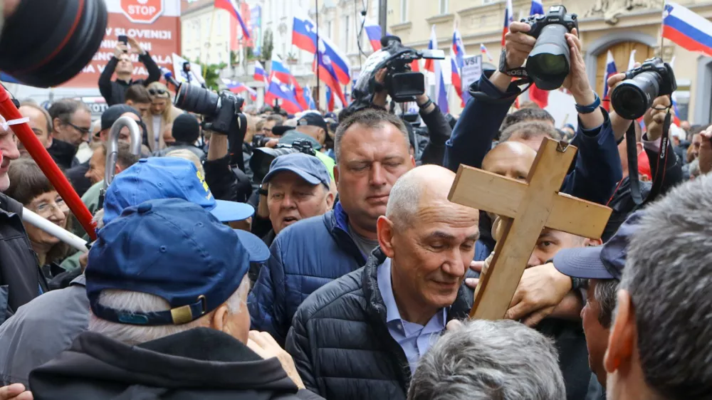 18.4.2025 Celje sojenje Janez Jan&scaron;a v zadevi Trenta.Foto: Luka Cjuha