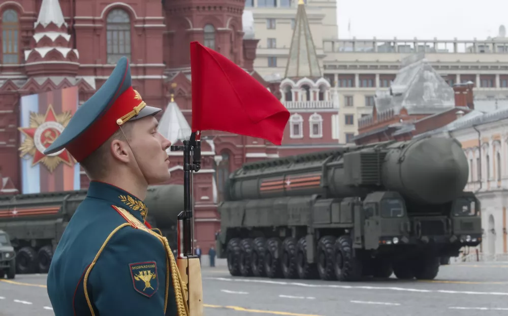 Russian servicemen drive Yars RS-24 intercontinental ballistic missile systems during the Victory Day parade, which marks the anniversary of the victory over Nazi Germany in World War Two, in Red Square in central Moscow, Russia May 9, 2019. REUTERS/Maxim Shemetov - UP1EF590N8Q46