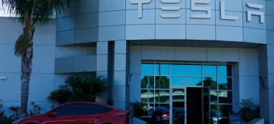 FILE PHOTO: Tesla Inc. vehicle facility is pictured in Costa Mesa, California, U.S., November 1, 2023. REUTERS/Mike Blake/File Photo