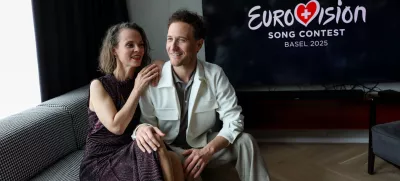  - Mojca Fatur, Klemen Slakonja. - 23.04.2025. - Medijsko druženje z evrovizijskim predstavnikom Klemnom Slakonjo pred odhodom v Švico. Foto: Bojan Velikonja