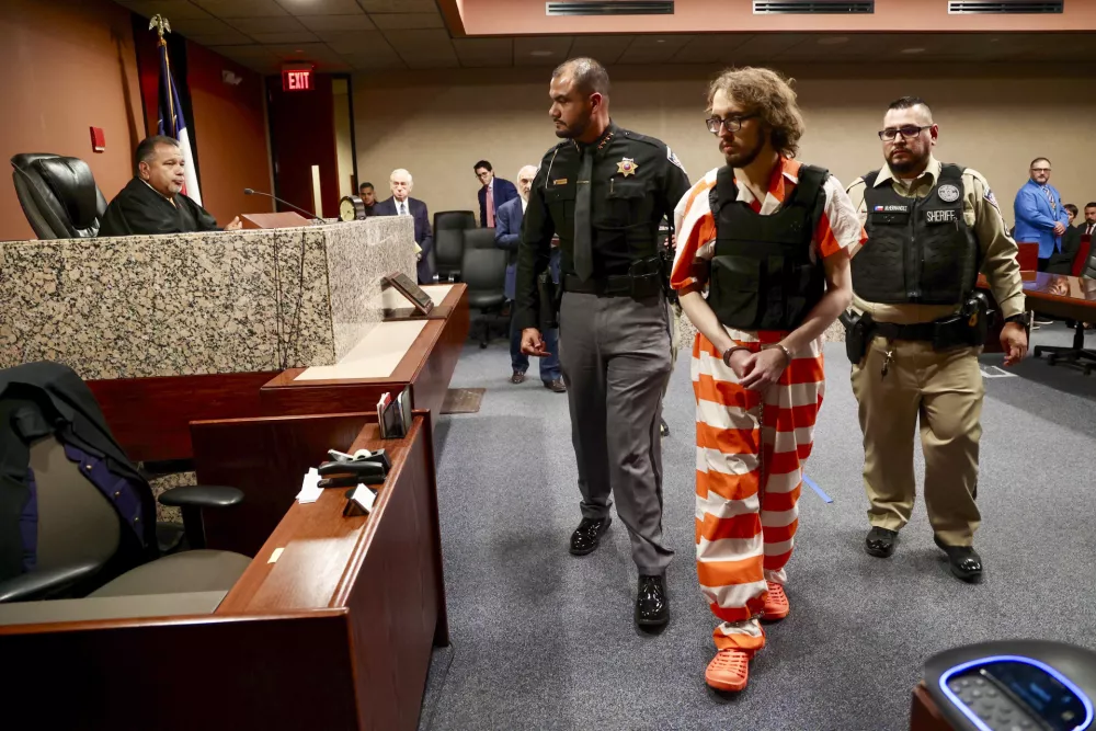 Patrick Crusius is seen in court during a hearing in El Paso, Texas, Tuesday, April 22, 2025. (Ruben R. Ramirez/Pool Photo via AP)