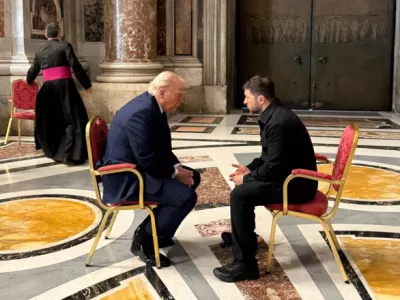 Donald Trump in Volodimir Zelenski. Foto: ukrajinsko predsedni&scaron;tvo