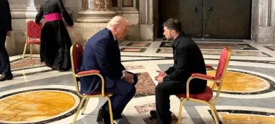 Donald Trump in Volodimir Zelenski. Foto: ukrajinsko predsedništvo