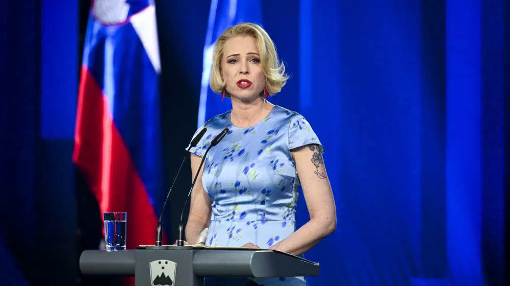 Ur&scaron;ka Klakočar Zupančič25.4.2025 Proslava - Dan boja proti okupatorju - TržičFOTO: Nik Erik Neubauer