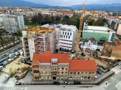 Masarkyova 24-26, v ozadju novogradnja, oddelek za onkologijo UKC Maribor