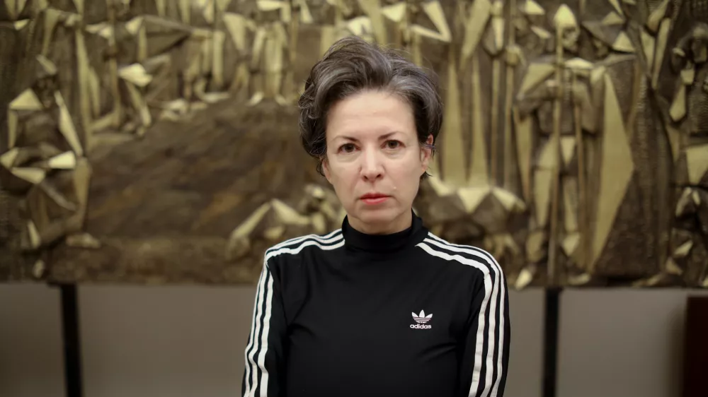 15.04.2025 - Chus Mart&iacute;nez, kustosinja 36. mednarodnega grafičnega bienalaFoto: Luka Cjuha