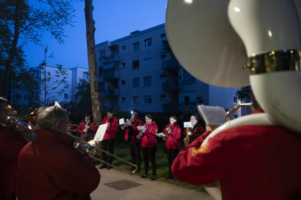 Prvi maj01.05.2025 Prvomajska budnica, pihalna godba LjubljanaFOTO: Nik Erik Neubauer