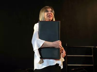 03.12.2924 - podelitev plakete ob Pre&scaron;ernovi nagradi, Svetlana Makarovič, Mini TeaterFoto: Tomaž Skale