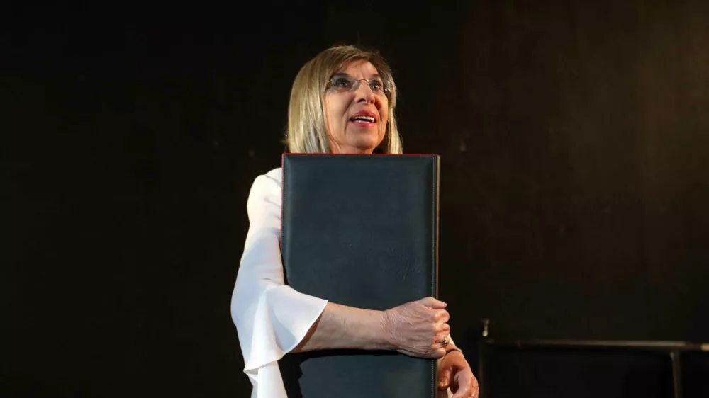 03.12.2924 - podelitev plakete ob Pre&scaron;ernovi nagradi, Svetlana Makarovič, Mini TeaterFoto: Tomaž Skale