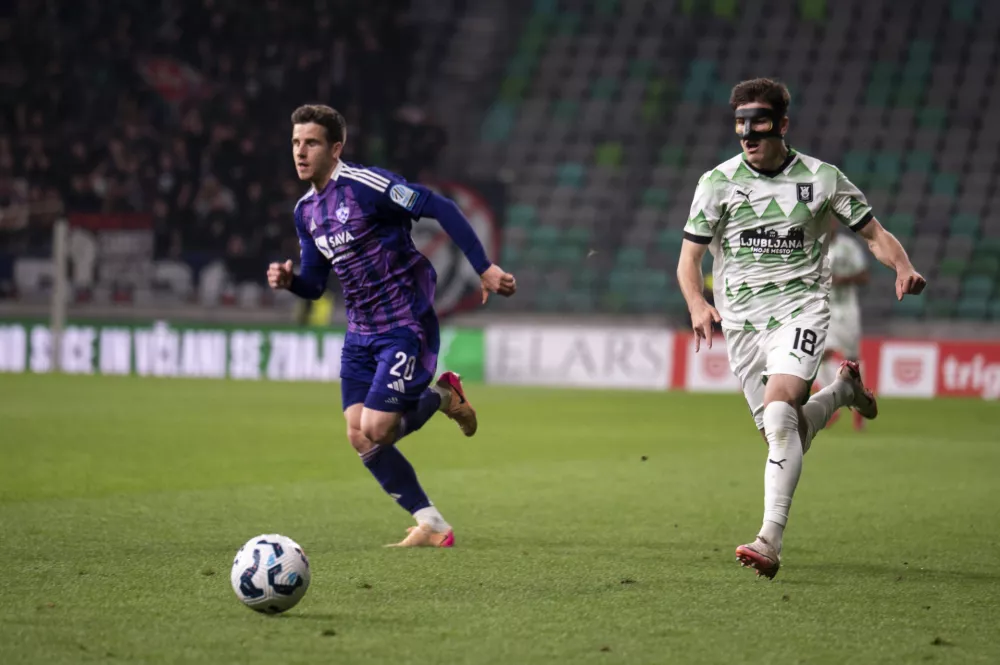 Žiga Repas (levo) Marko Brest03.05.2025 - NK Olimpija: NK Maribor Prvaliga TelemachFoto: Nik Erik Neubauer