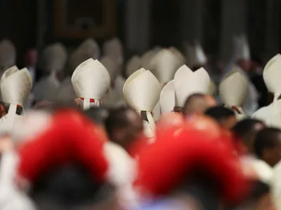 Cardinals attend a mourning Mass for Pope Francis on the eighth day of the Novendiali (nine days of mourning after the Pope's funeral) at St. Peter's Basilica at the Vatican, May 3, 2025. REUTERS/Claudia Greco