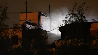 A view shows a partially collapsed apartment block following an alleged gas explosion in Moscow, Russia, May 4, 2025. REUTERS/Maxim Shemetov