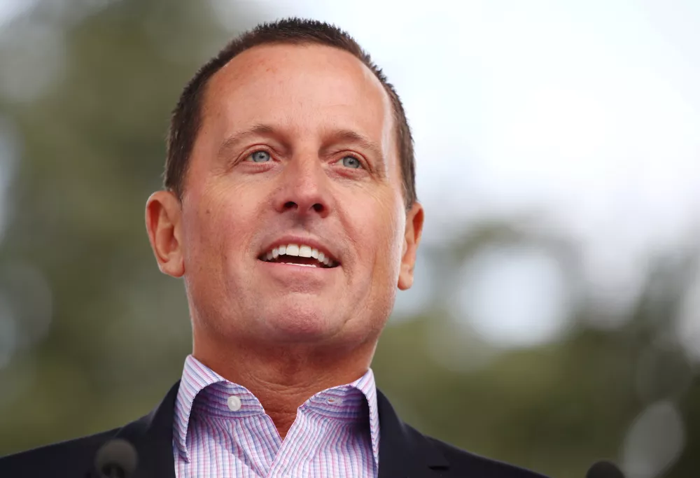 FILE PHOTO: Richard Grenell, U.S. ambassador to Germany, attends the "Rally for Equal Rights at the United Nations (Protesting Anti-Israeli Bias)" aside of the Human Rights Council at the United Nations in Geneva, Switzerland, March 18, 2019. REUTERS/Denis Balibouse/File Photo