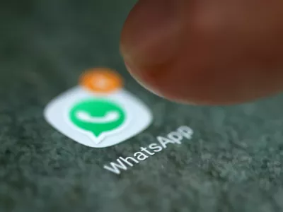 FILE PHOTO: The WhatsApp app logo is seen on a smartphone in this picture illustration taken September 15, 2017. REUTERS/Dado Ruvic/Illustration/File Photo