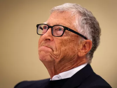 Bill Gates, who pledged on Thursday to give away almost his entire personal wealth in the next two decades and said the world's poorest would receive some 0 billion via his foundation, speaks with Reuters during an interview in New York City, U.S., May 8, 2025. REUTERS/Mike Segar