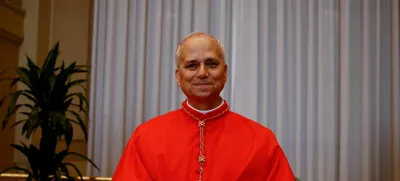 FILE PHOTO: Cardinal Robert Francis Prevost poses after being elevated to the rank of cardinal at the Vatican, September 30, 2023. REUTERS/Yara Nardi/File Photo