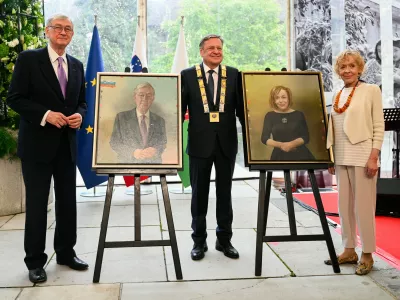 Slavnostna seja Mestnega sveta MOL, častni me&scaron;čani, Danilo Turk, Milena Zupančič