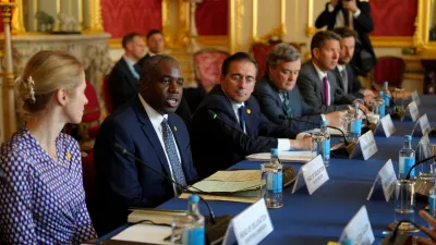12 May 2025, United Kingdom, London: UK Foreign Secretary David Lammy speaks during the meeting at Lancaster House, London, as Foreign Secretary David Lammy hosts the Weimar+ Group for talks on Ukraine and the future of European security. Photo: Carlos Jasso/PA Wire/dpa