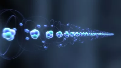 Atoms in a strand of hair.CGI Still