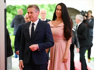 Robert Golob Tina Gaber 09.05.2025 - Slavnostna seja mestnega sveta Mestne občine Ljubljana ob prazniku Ljubljane FotoNik Erik Neubauer