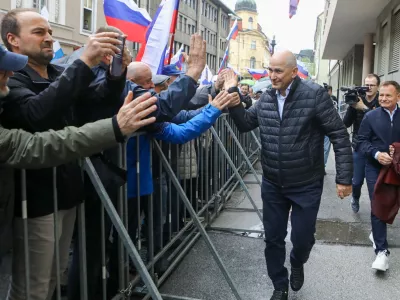 18.4.2025 Celje sojenje Janez Jan&scaron;a v zadevi Trenta.Foto: Luka Cjuha